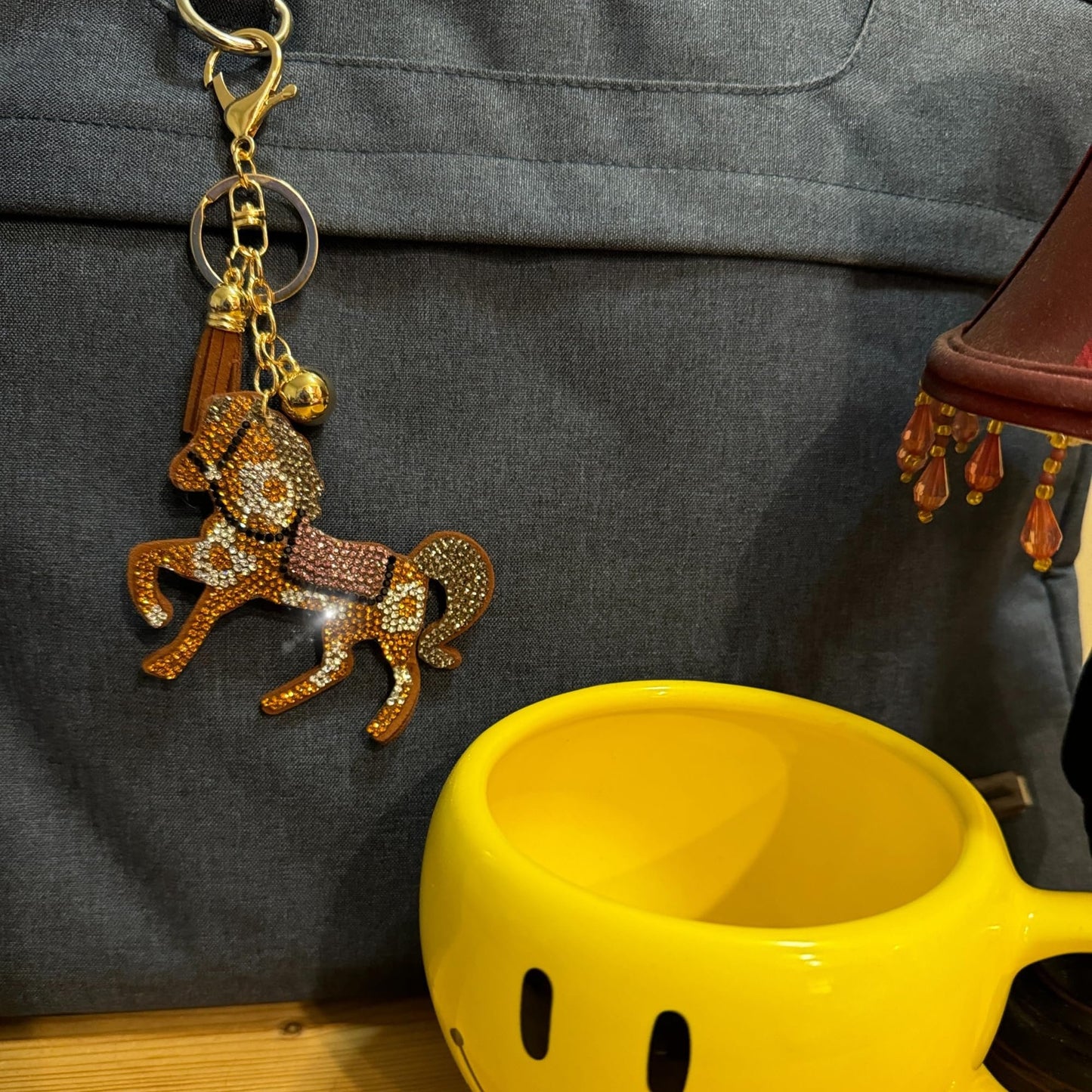 Popfizzy Horse Keychain Accessories for Women and Girls, Rhinestone Backpack Key Chain, Bling Purse Charms, Horse Lover Gifts