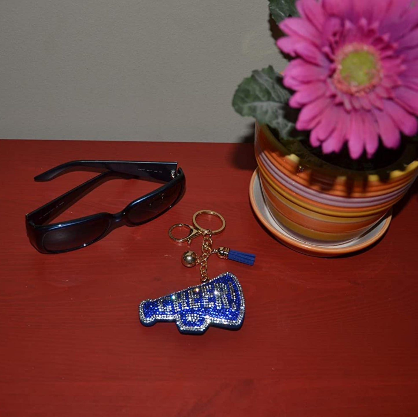 Popfizzy Blue Cheer Keychain for Women and Girls, Cheerleader Bag Charm