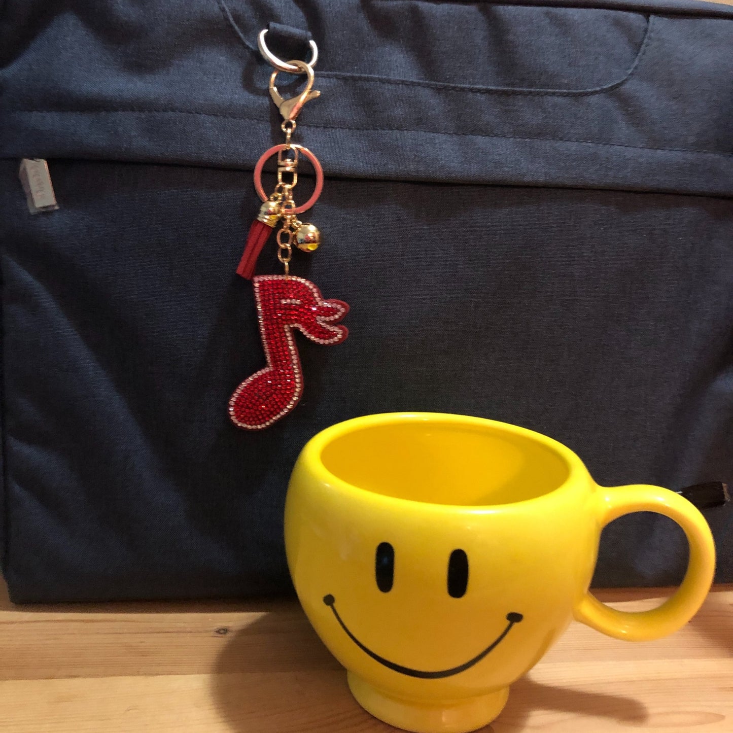 Music Note Keychain for Women and Girls Rhinestone Purse Charms Bling Backpack Accessories, Cute Key Fob Key Chain
