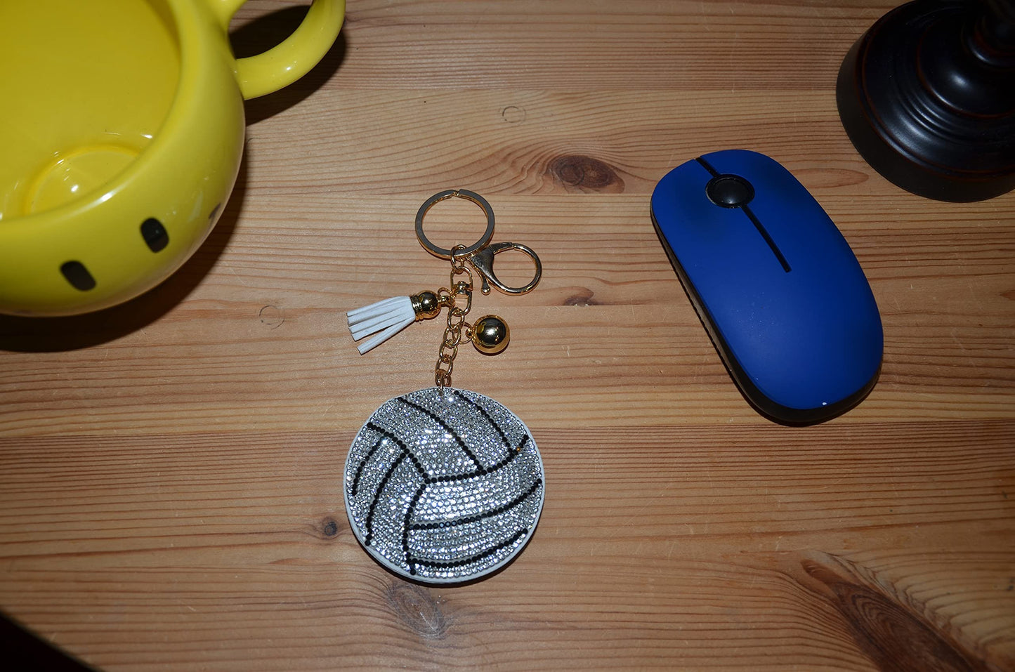 Popfizzy Bling Volleyball Keychain for Women and Girls, Key Chains for Car Keys, Keychain Accessories, Volleyball Gifts