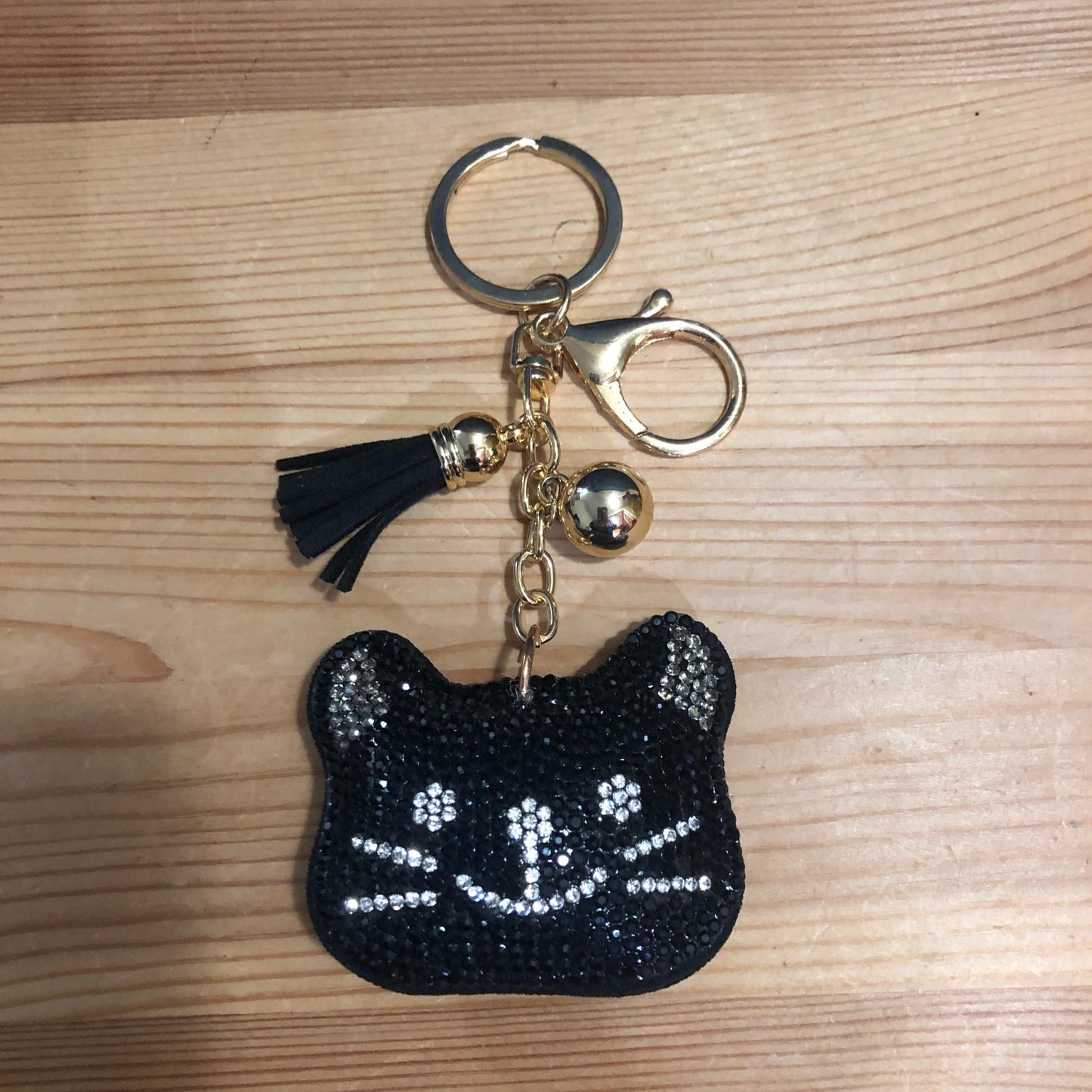 Popfizzy Bling Black Cat Keychain for Women, Cat Key Chains for Car Keys, Cat Keychain Accessories, Cat Gifts for Cat Lovers