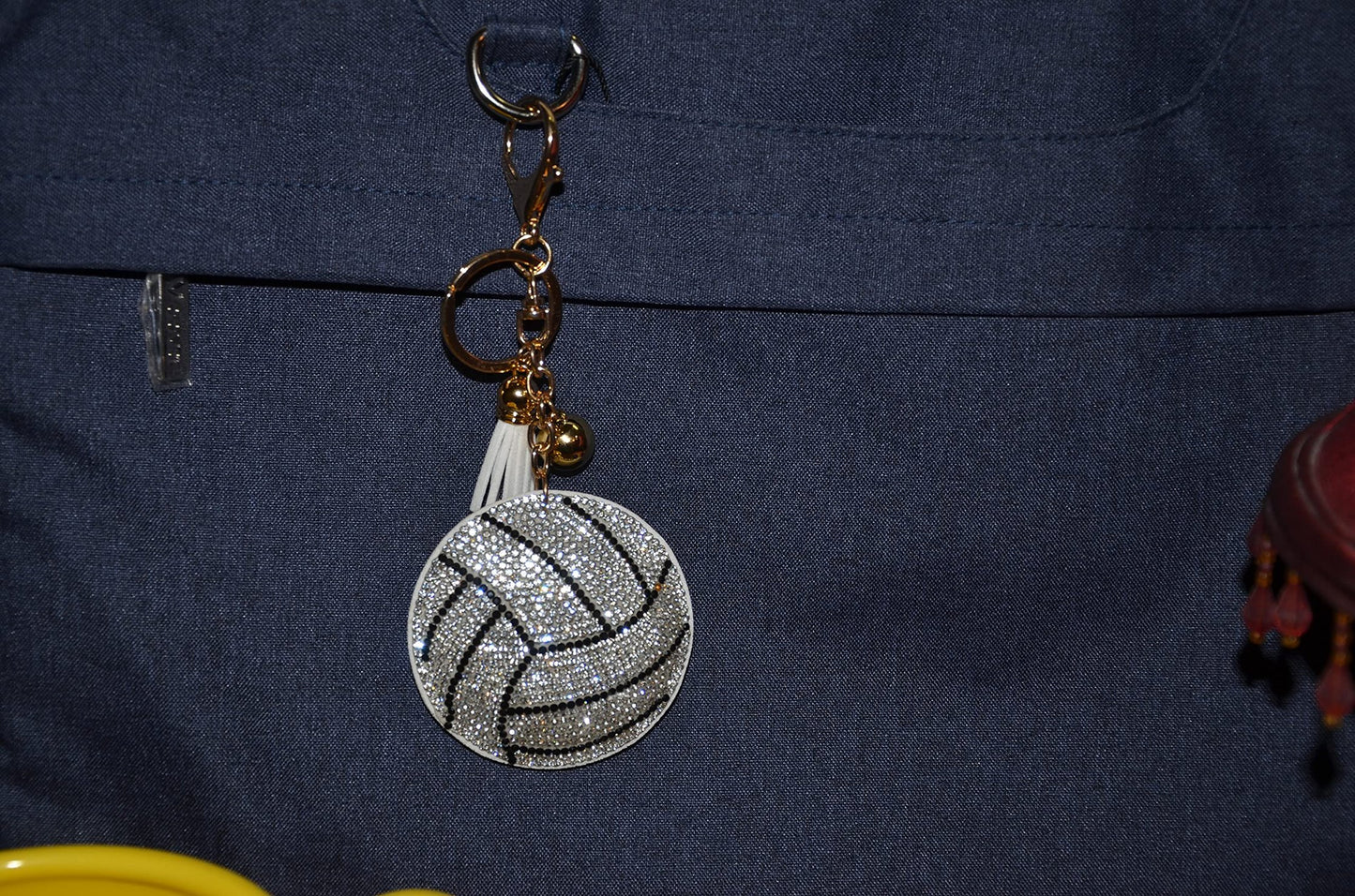 Popfizzy Bling Volleyball Keychain for Women and Girls, Key Chains for Car Keys, Keychain Accessories, Volleyball Gifts
