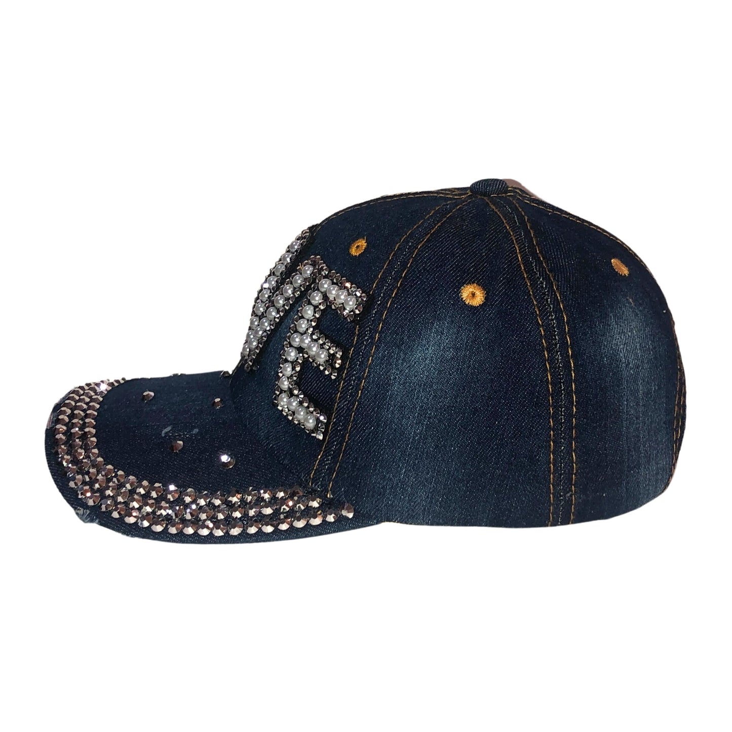 Bling "LOVE" Rhinestone Denim Hat, Bedazzled Baseball Cap for Women