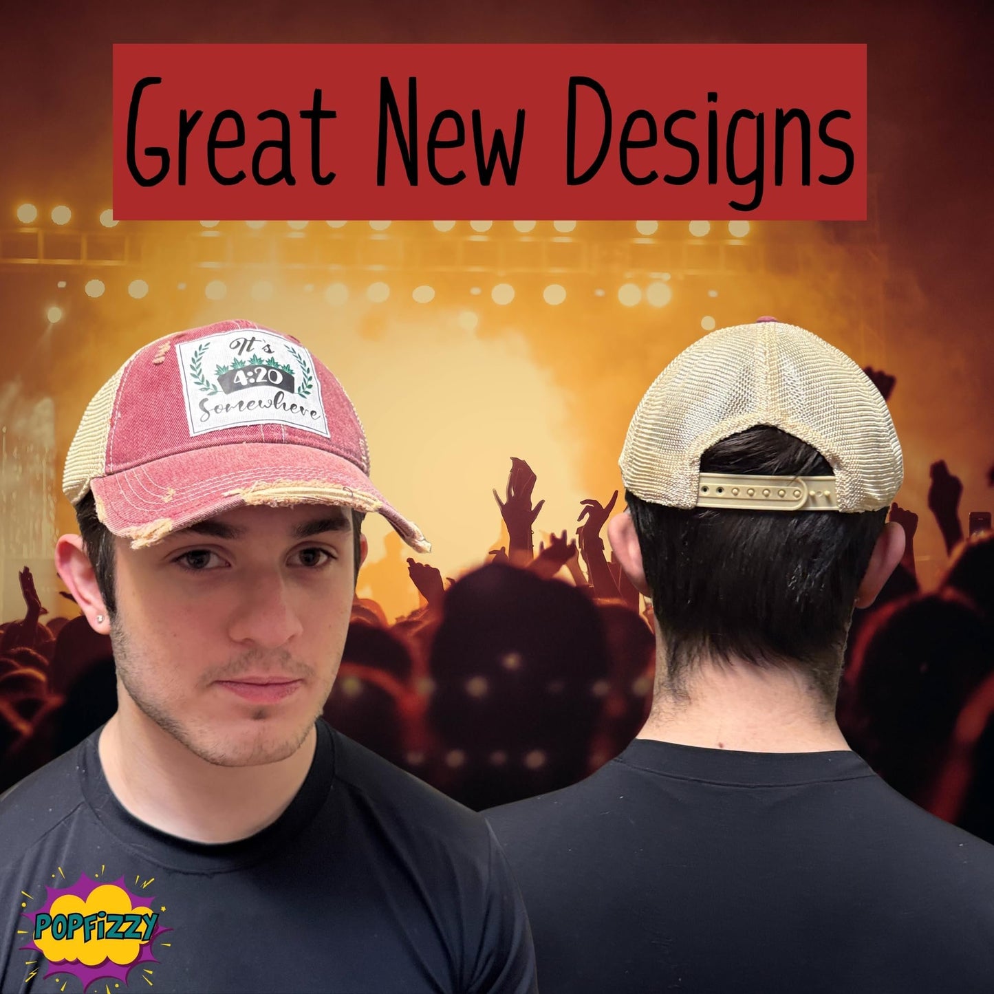 Popfizzy Weed Hat for Men and Women, It’s 420 Somewhere Marijuana Hat, Weed Gift for Weed Smokers (It’s 420 Somewhere)