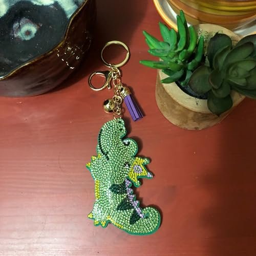 Popfizzy Bling Alligator Keychain Accessories for Women and Girls, Rhinestone Keychains, Alligator Purse Charms for Handbags