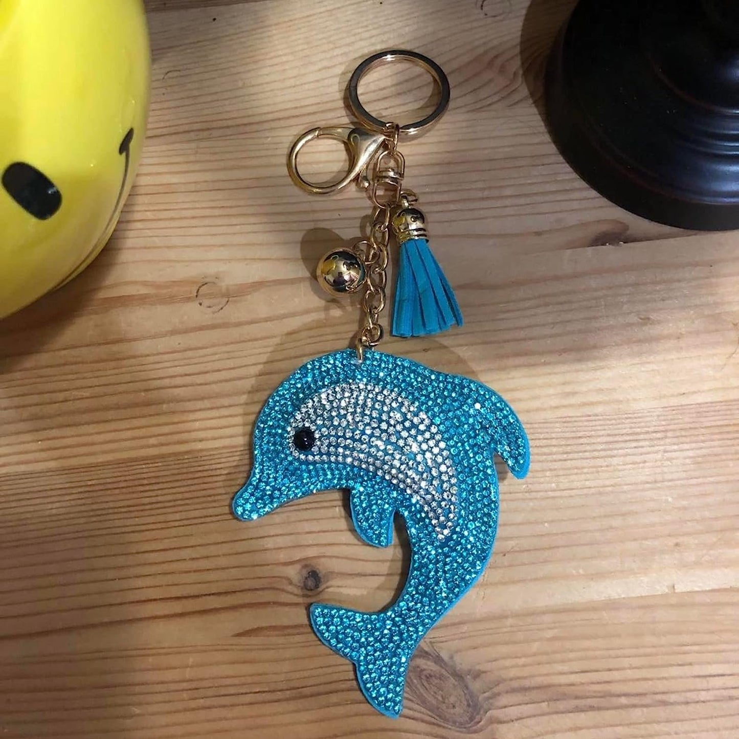 Popfizzy Dolphin Keychain Accessories for Women and Girls, Bling Keychain, Rhinestone Purse Charm