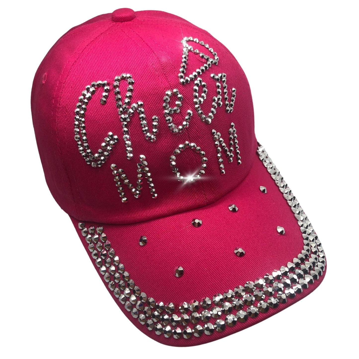 Popfizzy Cheer Mom Hat for Women, Rhinestone Cheer Mom Gifts, Bling Cheer Accessories, Cheer Clothes, Cool Cheer Gifts