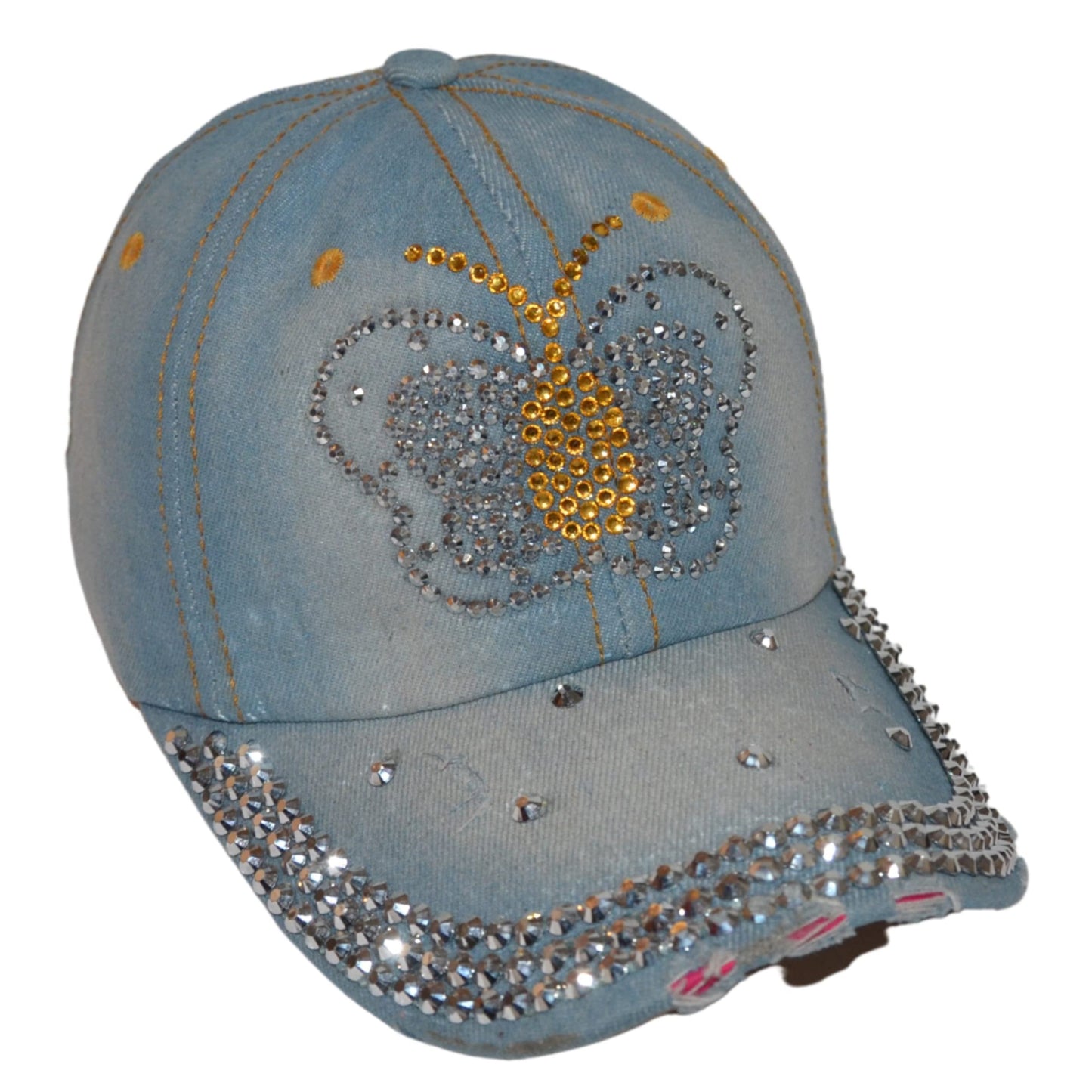 Popfizzy Monarch Butterfly Hat for Women and Girls, Rhinestone Butterfly Dad Hats, Bling Monarch Butterfly Gifts for Women