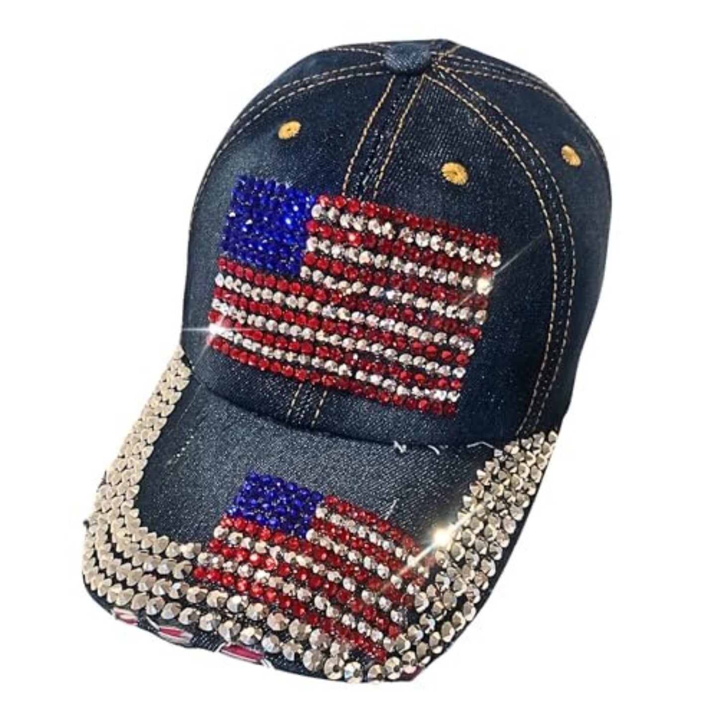 Popfizzy rhinestone American Flag Hat