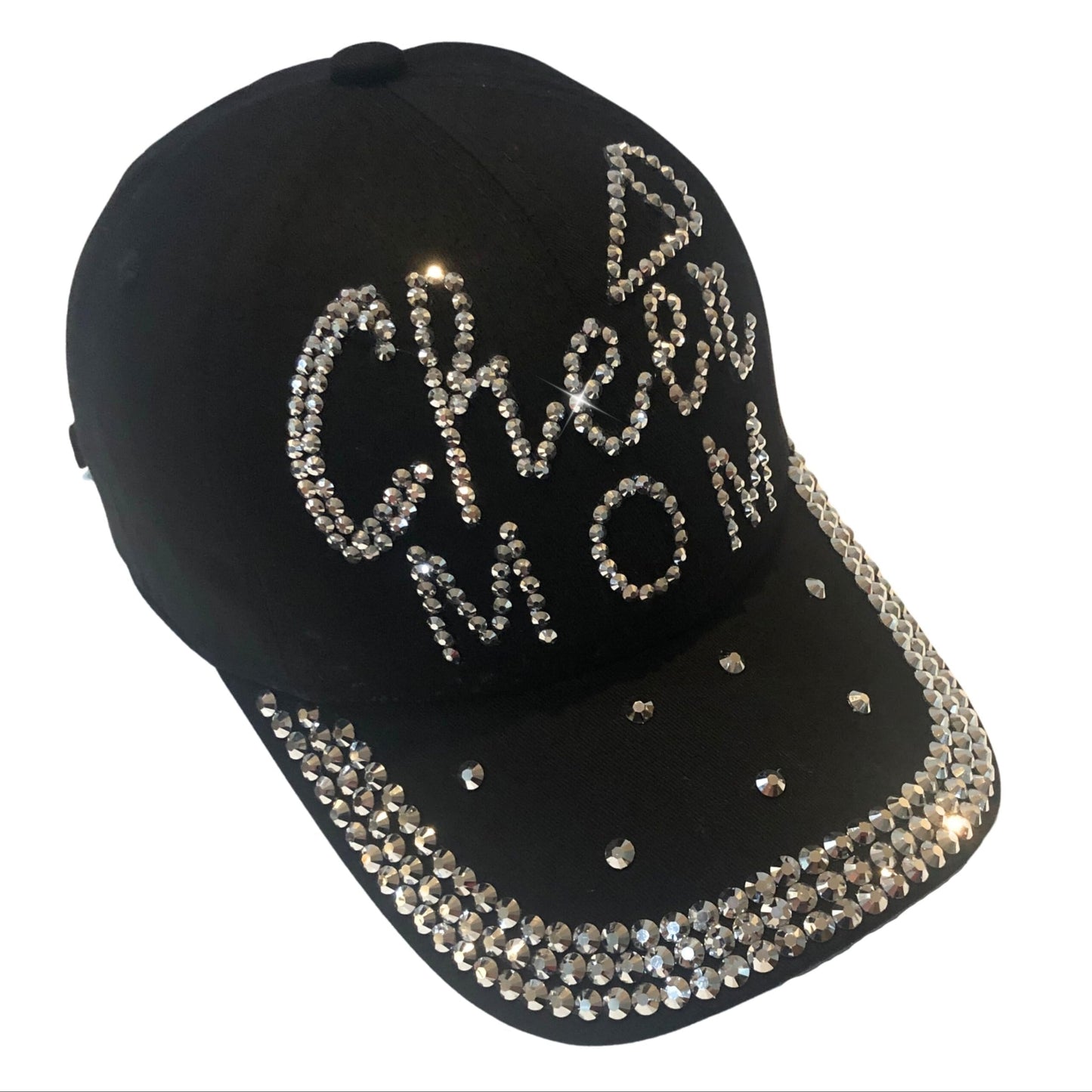 Popfizzy Cheer Mom Hat for Women, Rhinestone Cheer Mom Gifts, Bling Cheer Accessories, Cheer Clothes, Cool Cheer Gifts