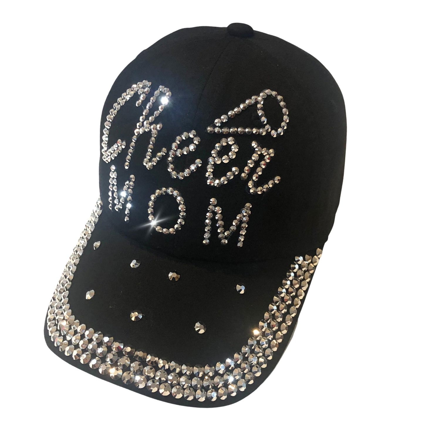 Popfizzy Cheer Mom Hat for Women, Rhinestone Cheer Mom Gifts, Bling Cheer Accessories, Cheer Clothes, Cool Cheer Gifts