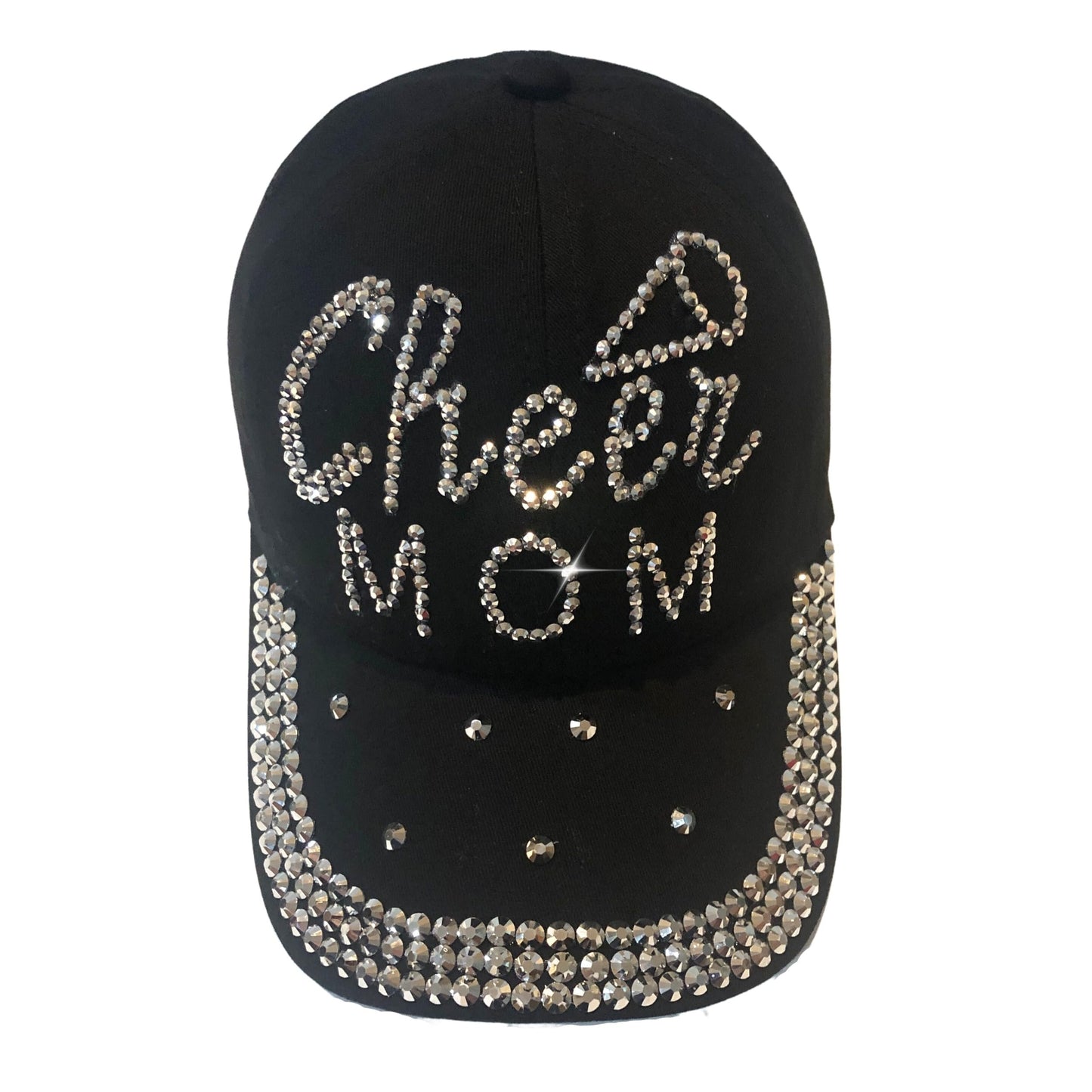 Popfizzy Cheer Mom Hat for Women, Rhinestone Cheer Mom Gifts, Bling Cheer Accessories, Cheer Clothes, Cool Cheer Gifts