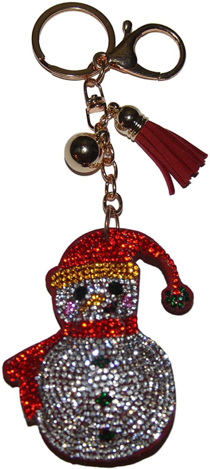 Snowman Keychain for Women Christmas Key Ring Hanukah Keyfob Backpack Keyring Xmas Purse Charms
