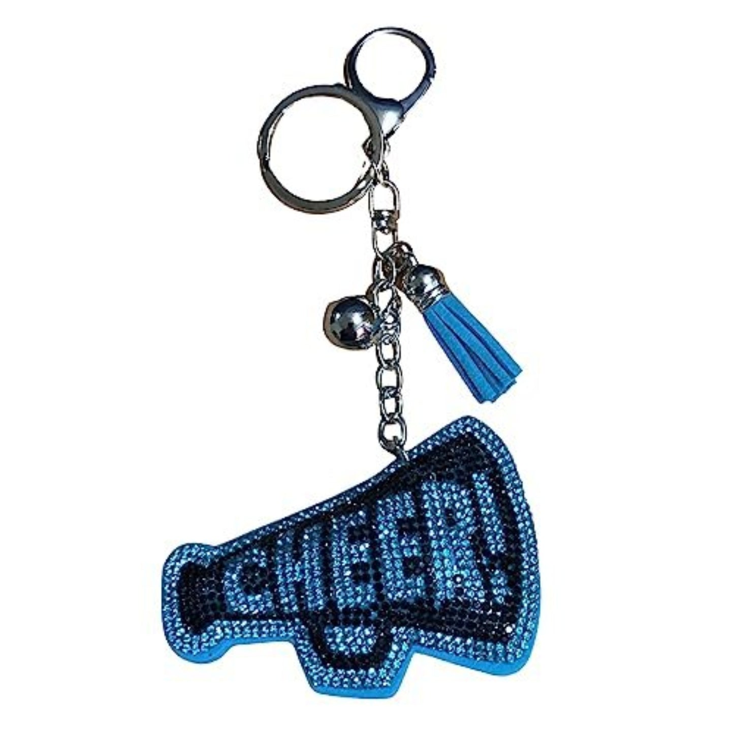 Popfizzy Black and Blue Cheer Keychain for Women and Girls, Cheerleader Bag Charm