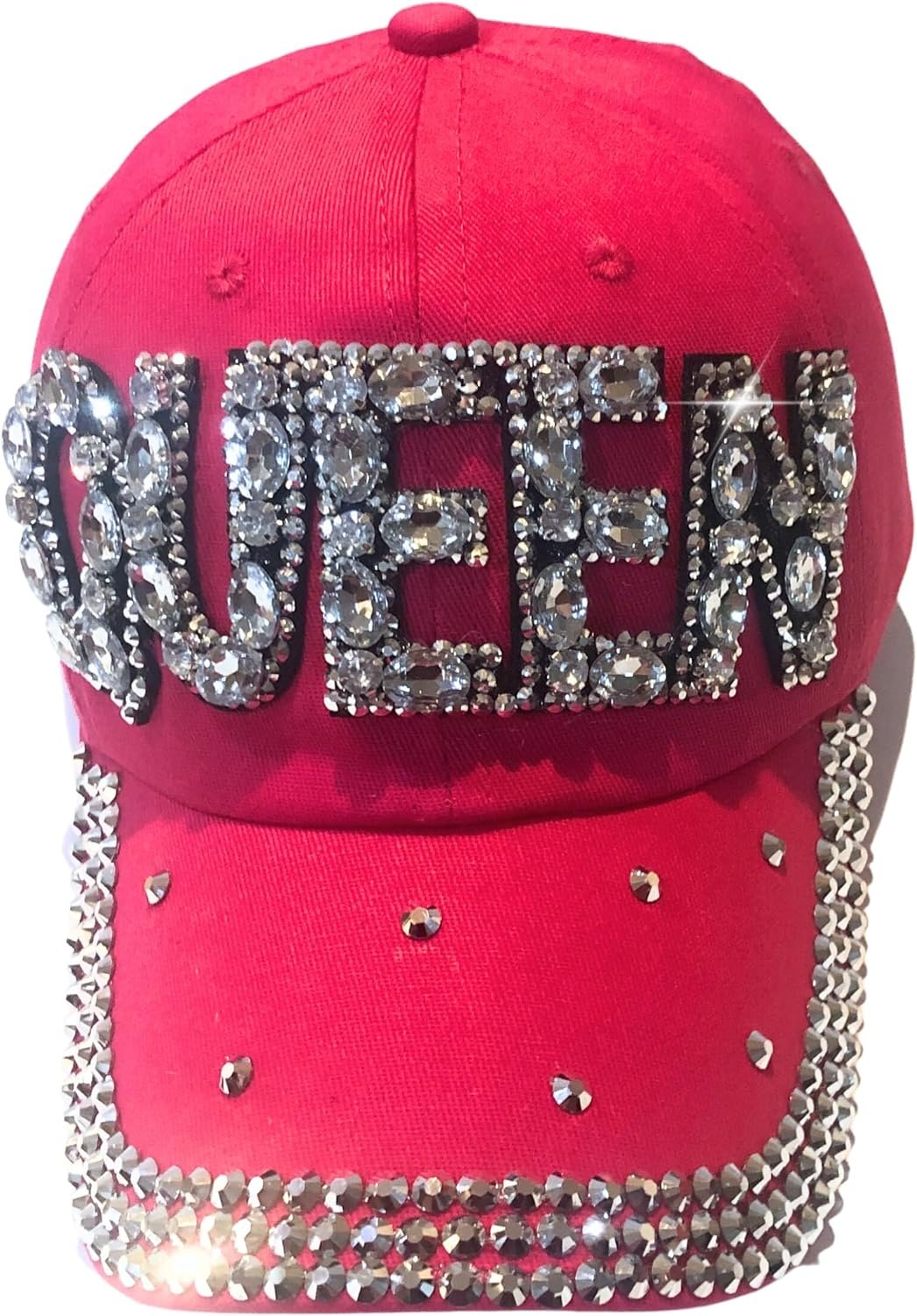 Popfizzy Queen Hats for Women, Bedazzled Queen Gifts, Bling Hats for Women, Sparkly Rhinestone Hat, Trendy Queen Accessories