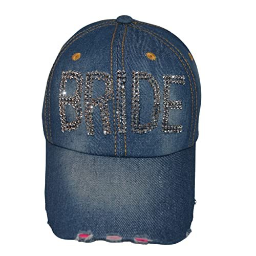 Popfizzy Bride Hat, Rhinestone Hat for Bachelorette Party, Bride Apparel, Bling Bride Accessories, Great Gift for Bride