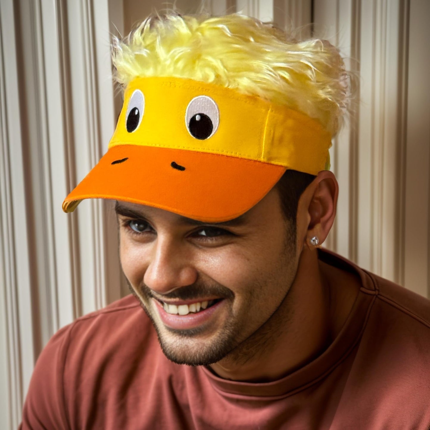 Popfizzy Duck Hat with Hair for Men and Women, Wig Hat, Fake Hair Hat, Adult Halloween Baseball Hat with Hair Attached