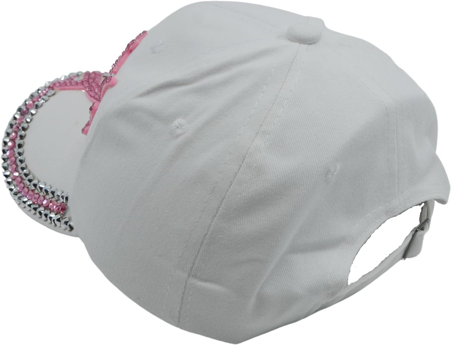Popfizzy Women’s Faith Pink Ribbon Hat, Bling Adult Baseball Hat
