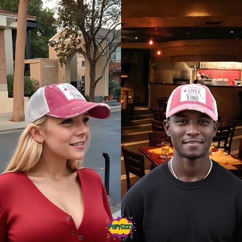 Popfizzy Shut Up Liver You're Fine Hat for Men and Women, Funny Drinking Gifts, Jersey Shore Trucker Hats, Adult Humor Caps