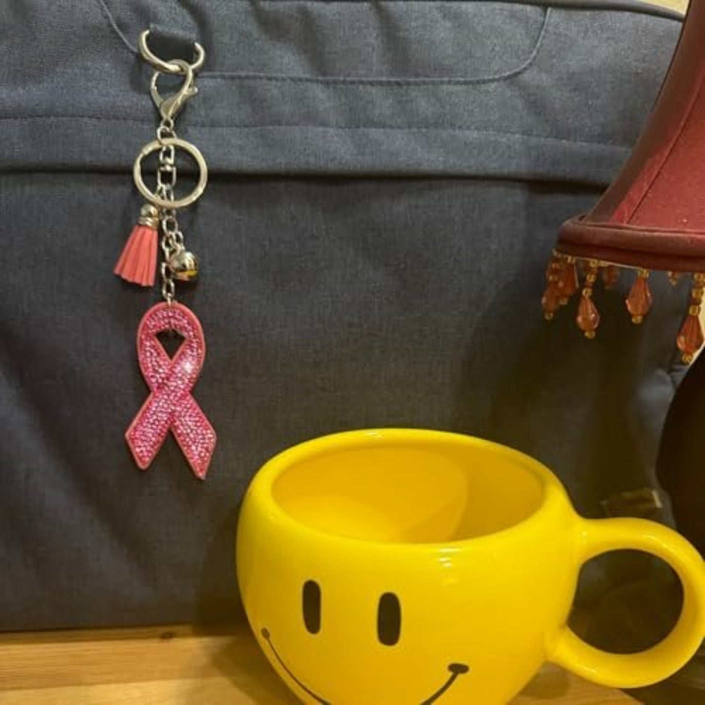 Popfizzy Breast Cancer Keychain, Bling Breast Cancer Gifts for Woman, Pink Ribbon Breast Cancer Awareness Accessories