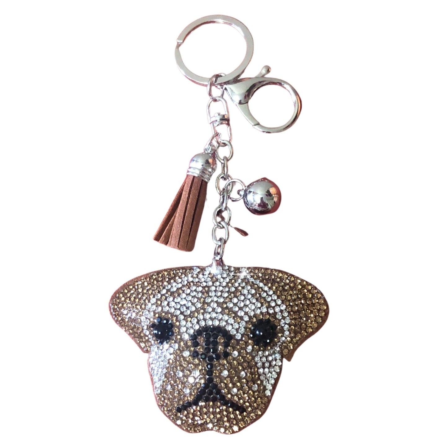 Popfizzy Rhinestone English Bulldog Keychain for Women and Girls, Bull Dog Backpack Keychain, Bling Gifts for Women