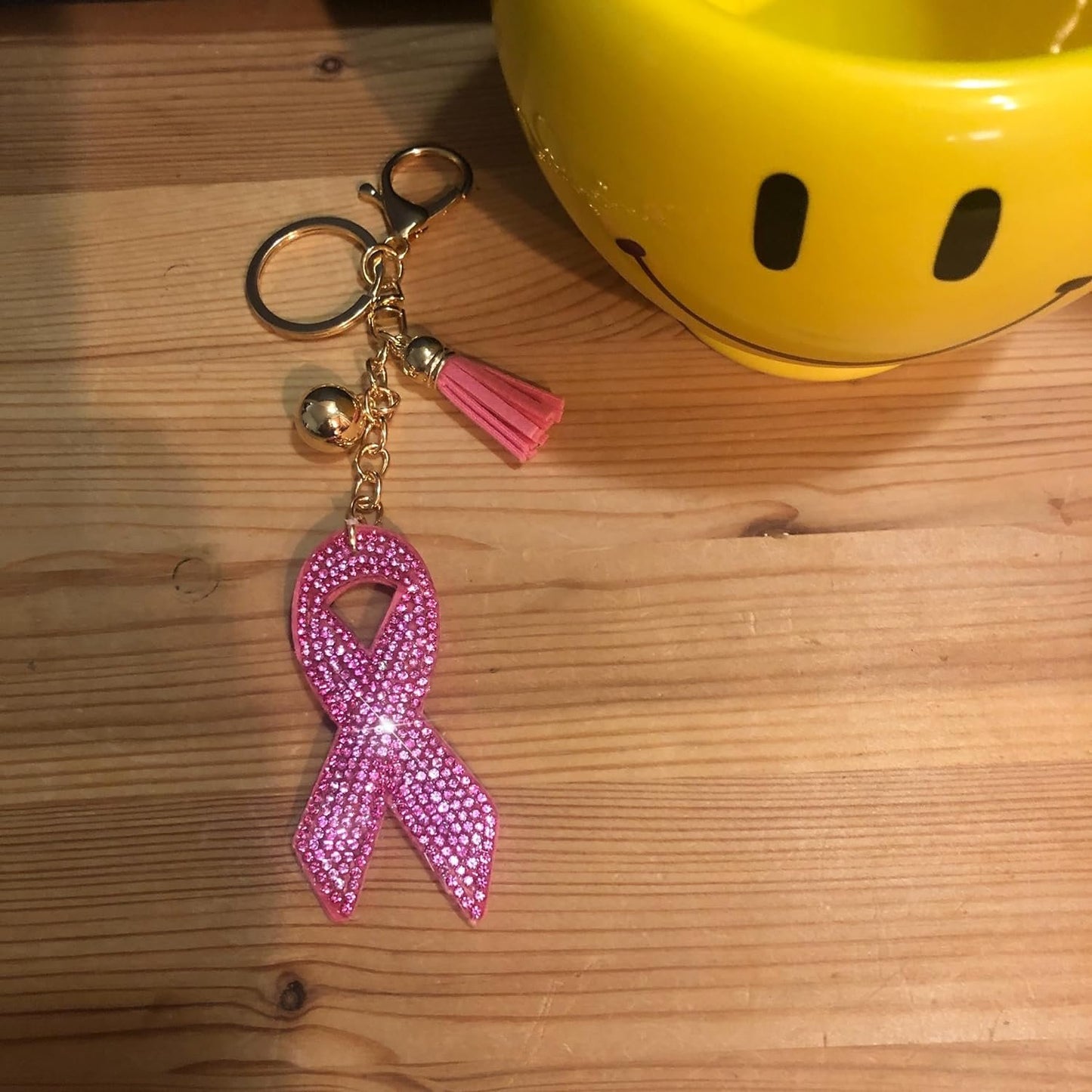 Popfizzy Pink Breast Cancer Keychain Accessories for Women, Breast Cancer Gift for Her