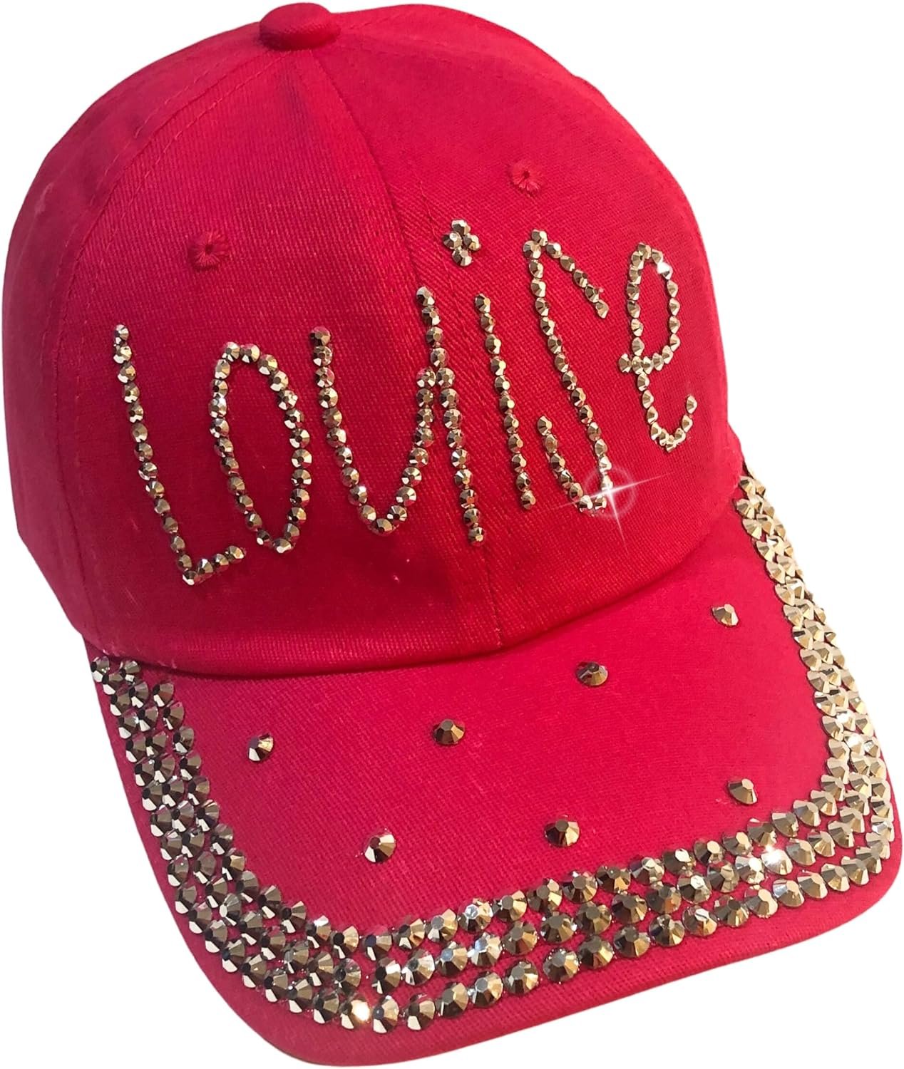 Popfizzy Louise Hat for Women, Rhinestone Bestie Gifts for Women, Bling Best Friend Apparel, for Women