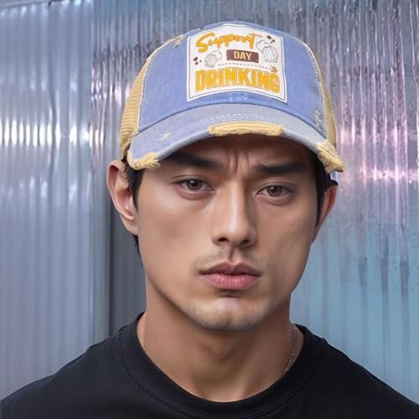 Popfizzy Support Day Drinking Hat, Distressed Beer Drinking Hat for Drinkers, Unisex Adult Humor Caps (Support Day Drinking)