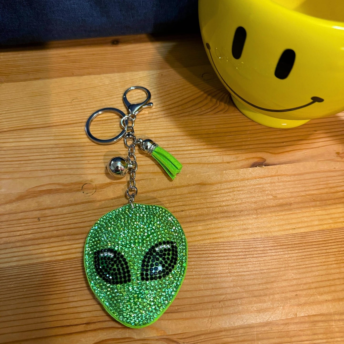 Popfizzy Alien Keychains for Women and Girls, Bedazzled Purse Charm, Bling Backpack Accessories, Bag Charms, Green Alien Gift