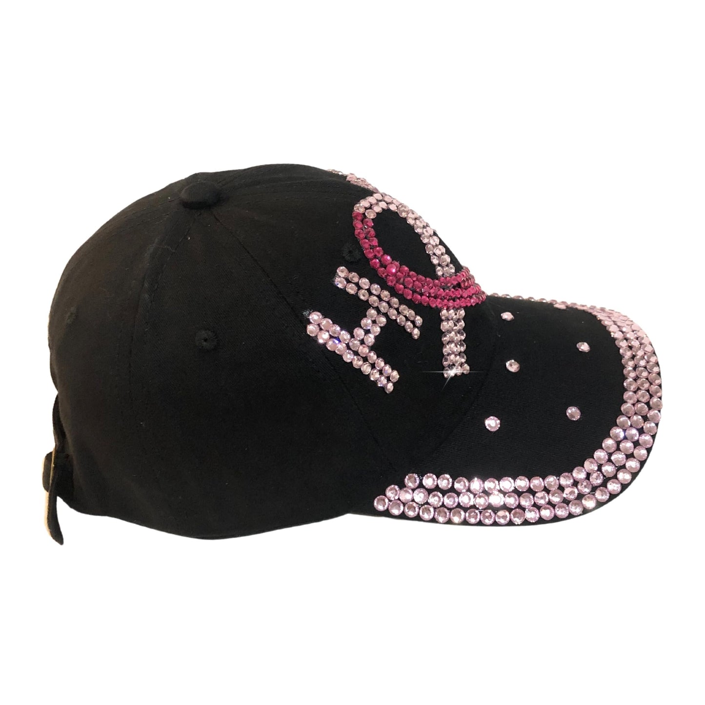 Popfizzy Pink Ribbon Breast Cancer Hats for Women, Breast Cancer Awareness Cap, Bling Breast Cancer Survivor Gifts for Woman