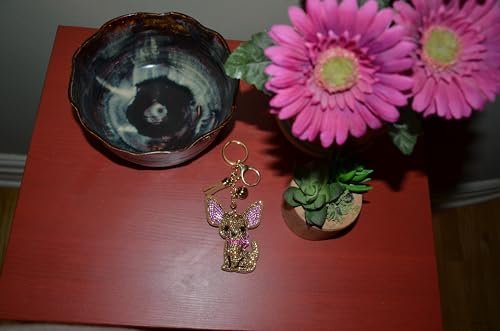 Popfizzy Bling Chihuahua Keychain for Women, Purse Bag Charm