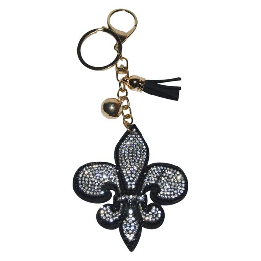 Popfizzy Fleur De Lis Keychains for Women NOLA Key Fob Purse Charm Girls Backpack Keyring