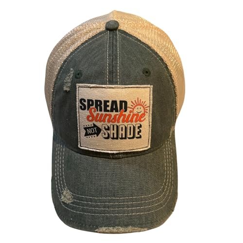 Popfizzy Spread Sunshine Not Shade Hat for Adults, Funny Vintage Trucker Hat, Positivity Baseball Cap, Gift for Women and Men