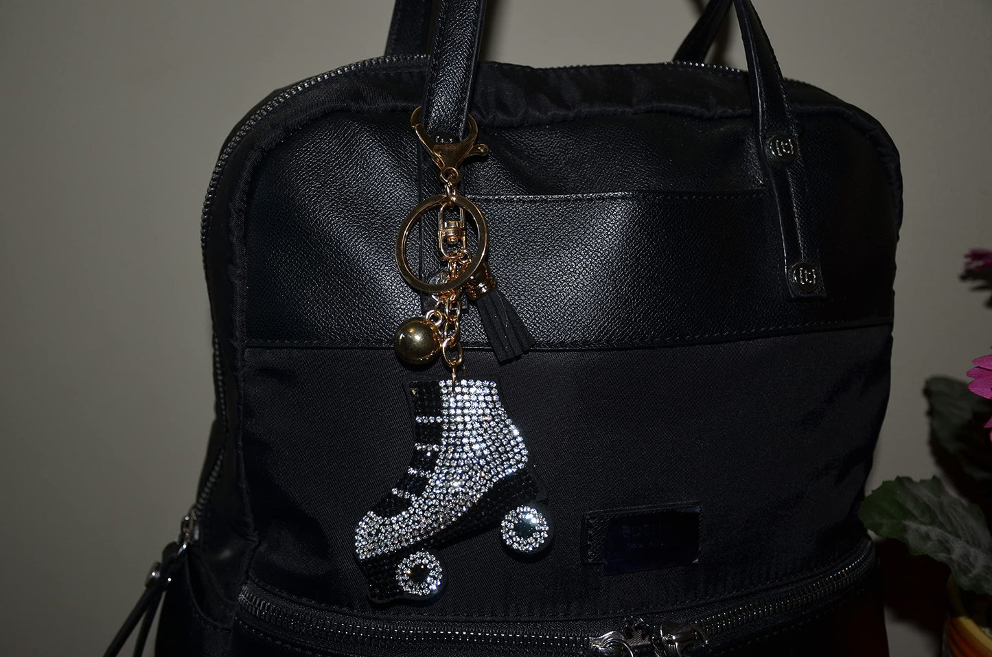 Popfizzy Rhinestone Roller Skate Keychain for Women, Rollerskate Backpack Charm, Bling Skate Purse Charm, Roller Skating Gift