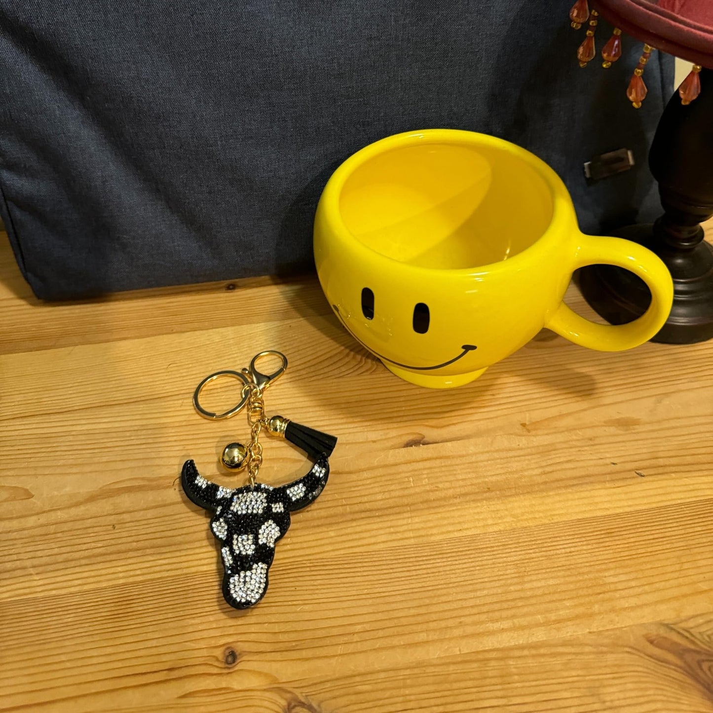 Popfizzy Western Keychain Accessories for Women and Girls, Cute Backpack Key Chain, Bling Purse Charms, Texas Longhorn Gifts
