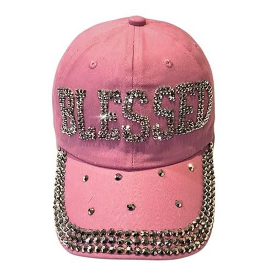 Popfizzy Bling Blessed Hats for Women, Rhinestone Christian Hats, Faith Based Christian Apparel, Blessed Mama, Blessed Items