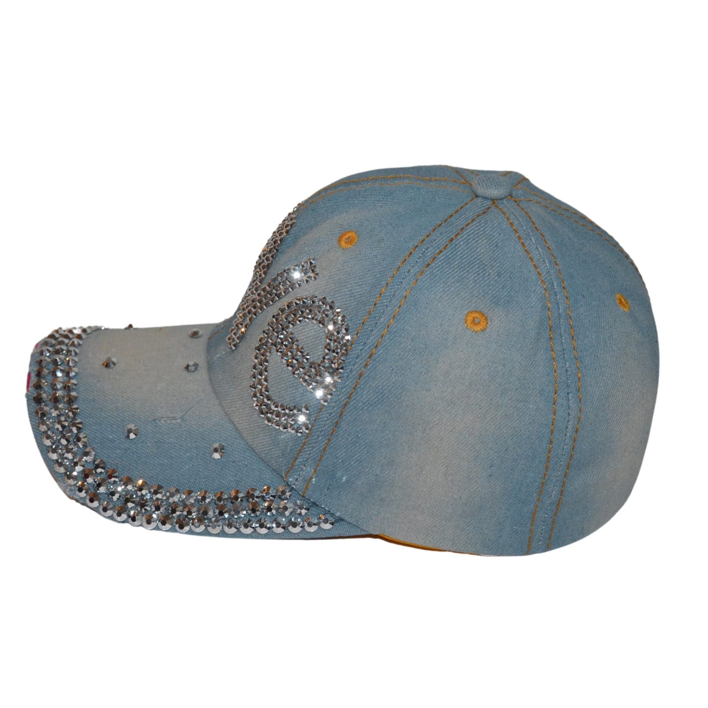 Popfizzy Women’s Love Hat, Bling Blue Denim Adult Baseball Hat