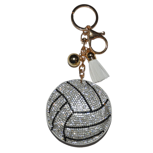 Popfizzy Bling Volleyball Keychain for Women and Girls, Key Chains for Car Keys, Keychain Accessories, Volleyball Gifts
