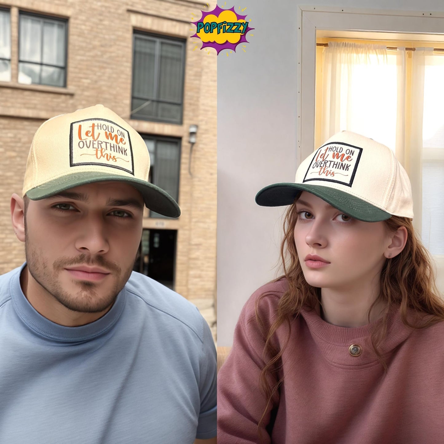 Popfizzy Let Me Overthink This Funny Hat for Men and Women, Fun Adult Humor Cap, Cool Cotton Dad Hat, Funny Gifts for Adults
