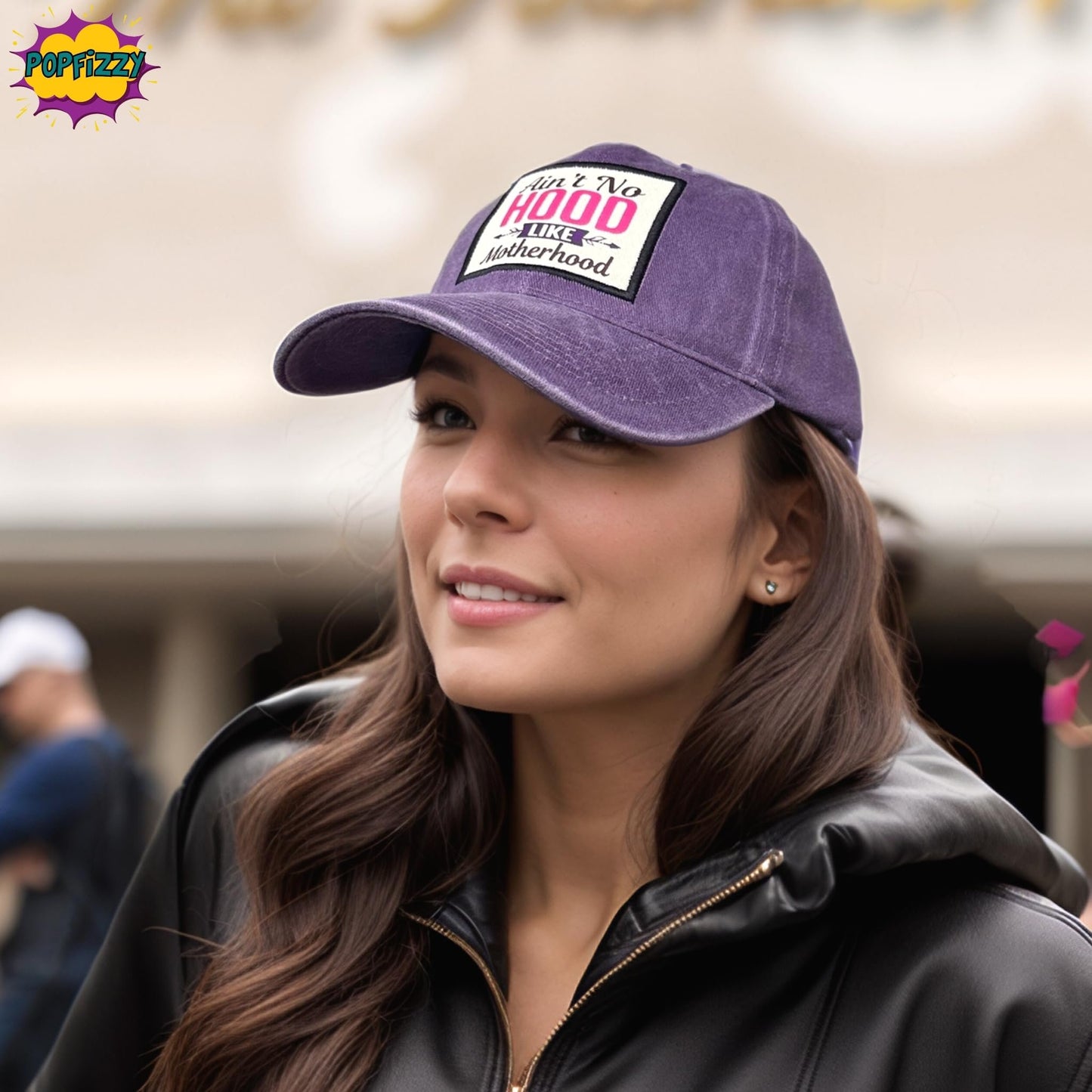 Popfizzy Ain’t No Hood Like Motherhood Funny Hat for Women, New Mom Gifts for Women, Funny Mom Gifts