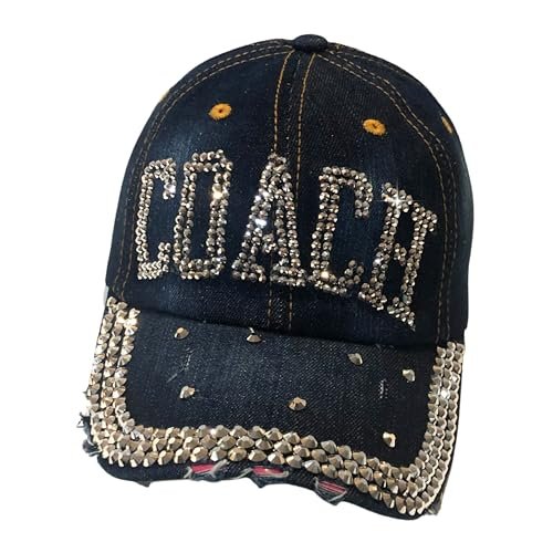 Bling Coach Hat – Sparkly Rhinestone Cap for Women Coaches