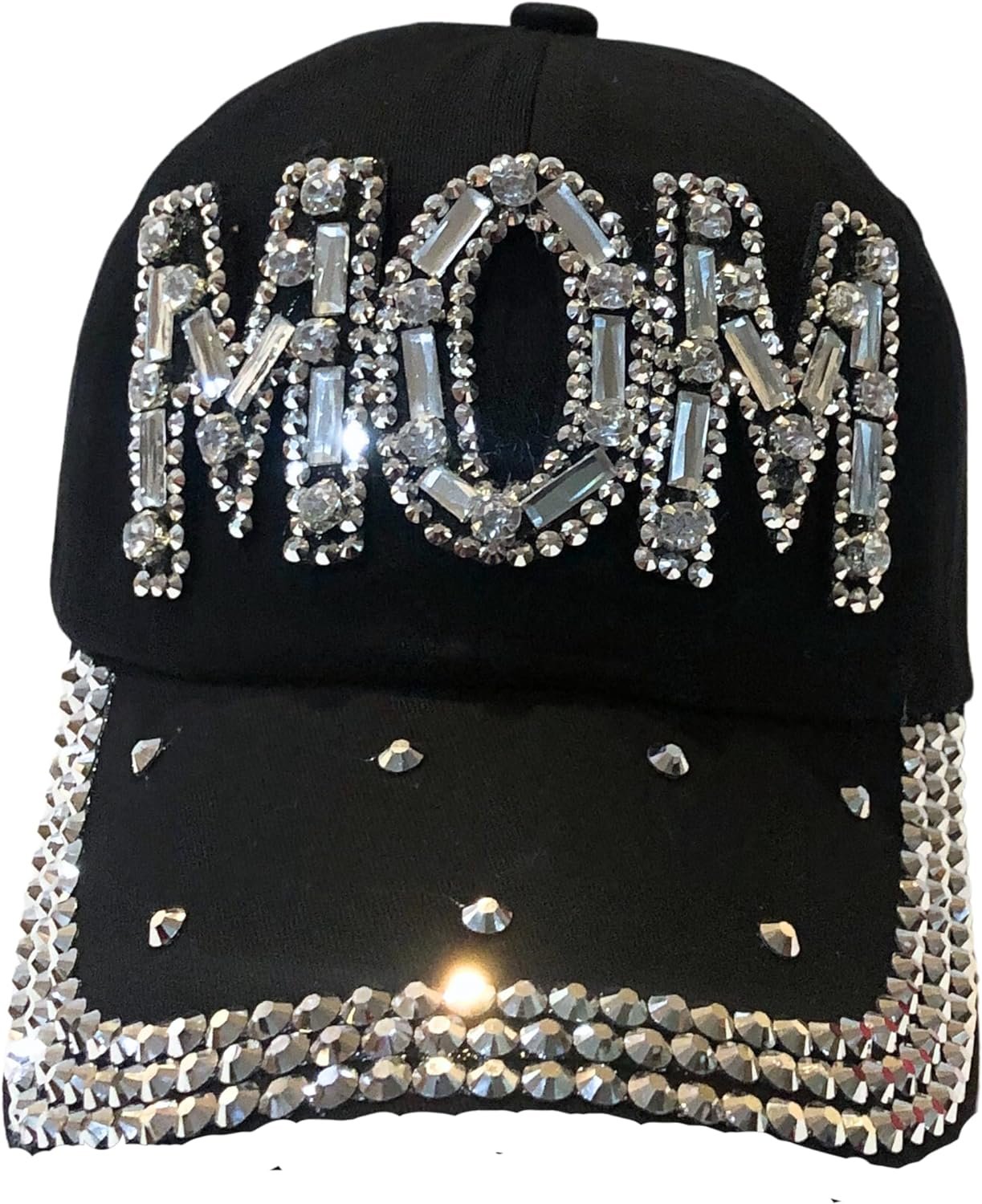 Popfizzy Rhinestone Mom Hat, Bling Baseball Cap for Mom, Cool Mom Gifts, Best Mama Hat, Sparkle Mom Accessories, Mom Cap