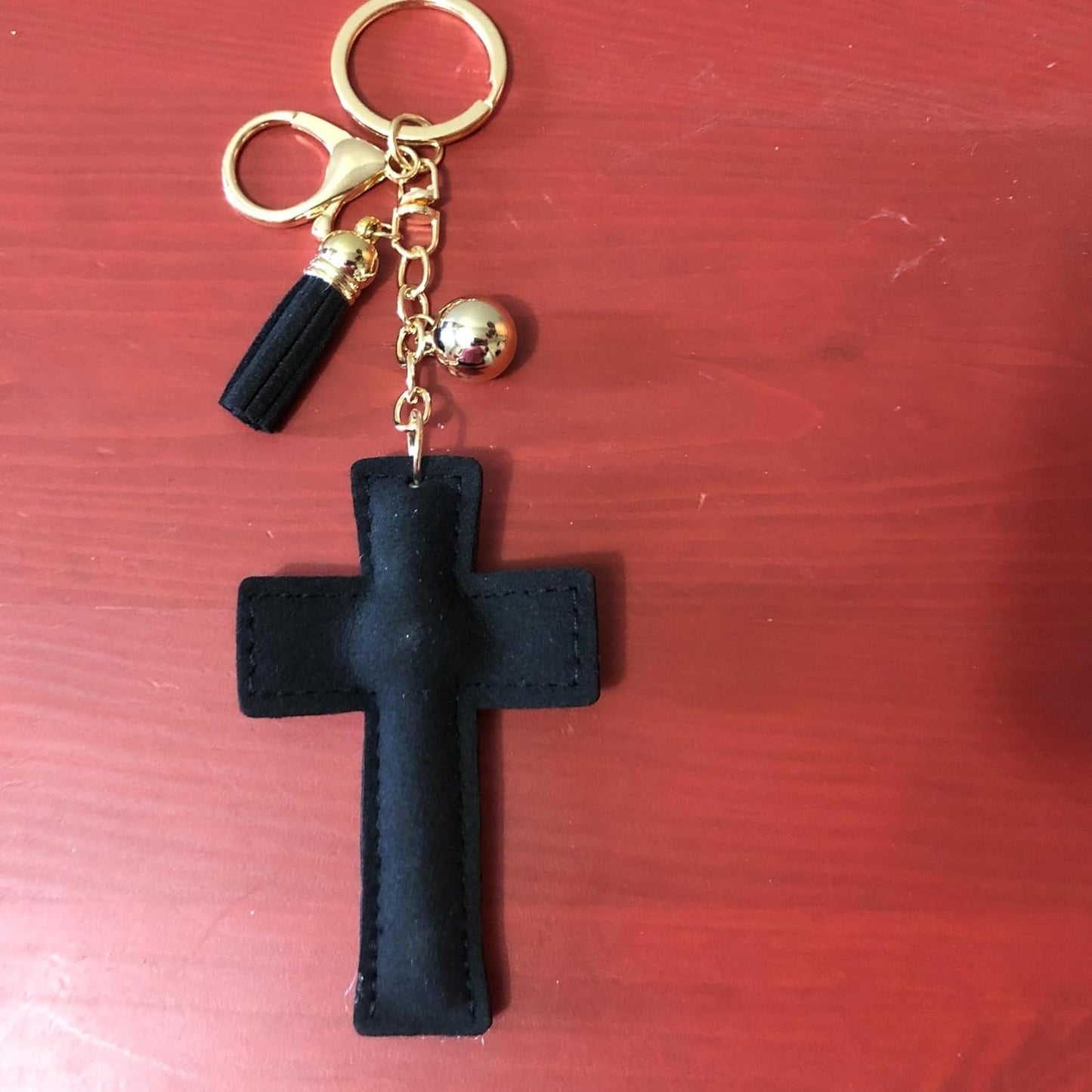 Popfizzy Bling Cross Keychain Accessories for Women, Rhinestone Keychain, Car Keys Keychain Charms, Cute Purse Charms for Handbags