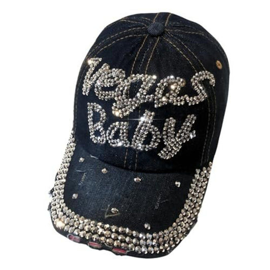 Popfizzy Bling Vegas Baby Baseball Cap for Women, Vegas Gifts for Women, Gifts for Women Who Gamble