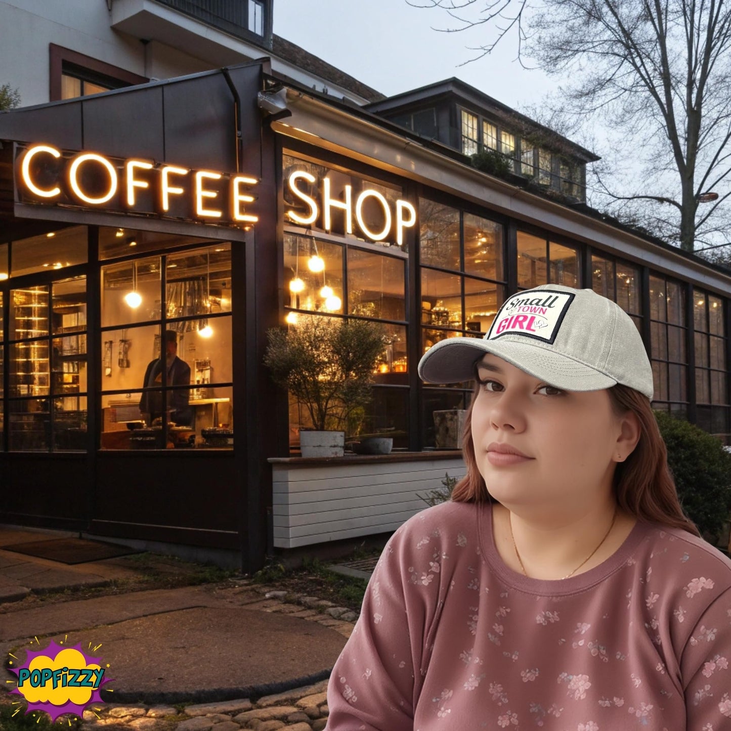 Popfizzy Small Town Girl Hat for Women, Small Town Strong Outfit, Fun Baseball Caps with Funny Sayings, Funny Gifts for Women
