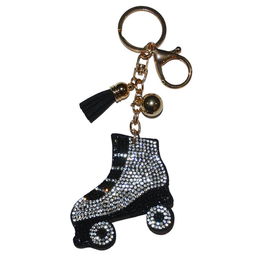 Popfizzy Rhinestone Roller Skate Keychain for Women, Rollerskate Backpack Charm, Bling Skate Purse Charm, Roller Skating Gift