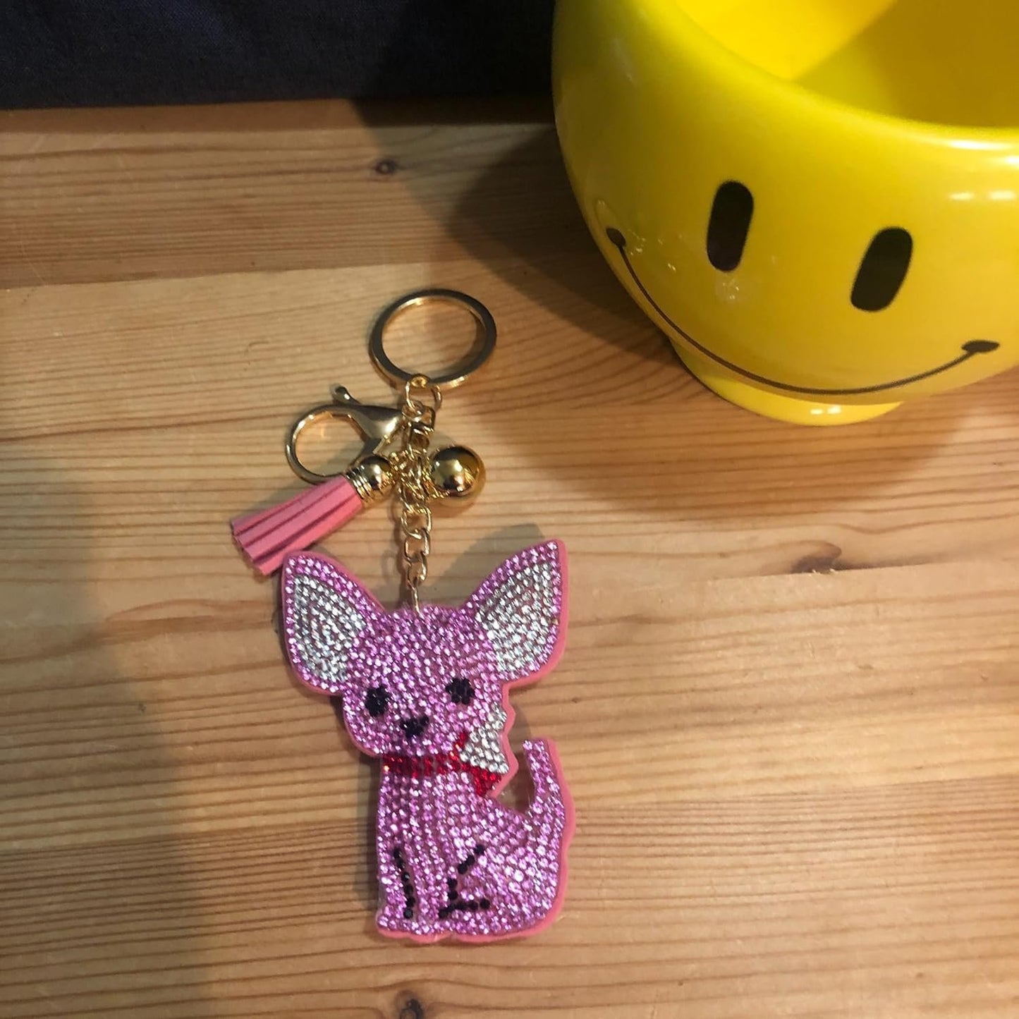 Popfizzy Bling Chihuahua Keychain for Women, Purse Bag Charm