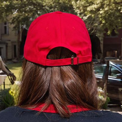 Red Rhinestone Princess Crown Hat, Sparkly Adjustable Baseball Cap for Women and Girls