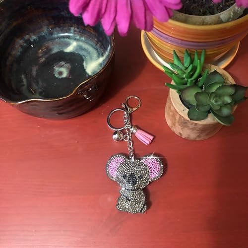 Popfizzy Bling Koala Keychain Accessories for Women and Girls, Rhinestone Keychain with Koala Charm, Purse Charm, Koala Gifts