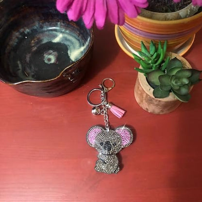 Popfizzy Bling Koala Keychain Accessories for Women and Girls, Rhinestone Keychain with Koala Charm, Purse Charm, Koala Gifts